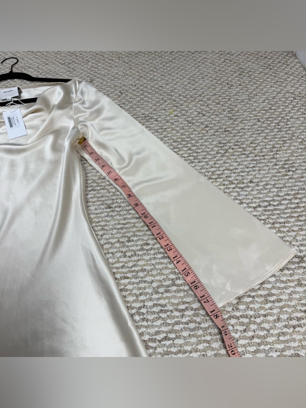 NWT Reformation Pike Satin Dress in Almond - Picture 14 of 15
